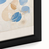 Abstract Electric Art Canvas - Blue and Beige Organic Fluid Patterns