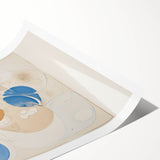 Abstract Electric Art Canvas - Blue and Beige Organic Fluid Patterns