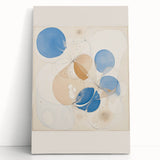 Abstract Electric Art Canvas - Blue and Beige Organic Fluid Patterns