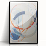 Electric Art Canvas - Dynamic Abstract Circles in Blue and Orange