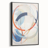 Electric Art Canvas - Dynamic Abstract Circles in Blue and Orange