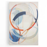 Electric Art Canvas - Dynamic Abstract Circles in Blue and Orange