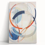 Electric Art Canvas - Dynamic Abstract Circles in Blue and Orange