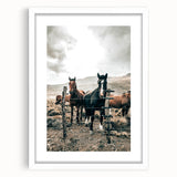 Farmhouse Wall Art: Country Horses in Rustic Landscape for Farmhouse Decor
