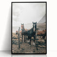 Farmhouse Wall Art: Country Horses in Rustic Landscape for Farmhouse Decor