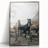 Farmhouse Wall Art: Country Horses in Rustic Landscape for Farmhouse Decor