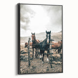 Farmhouse Wall Art: Country Horses in Rustic Landscape for Farmhouse Decor