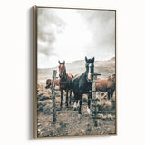 Farmhouse Wall Art: Country Horses in Rustic Landscape for Farmhouse Decor