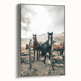 Farmhouse Wall Art: Country Horses in Rustic Landscape for Farmhouse Decor
