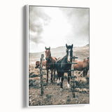 Farmhouse Wall Art: Country Horses in Rustic Landscape for Farmhouse Decor