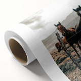 Farmhouse Wall Art: Country Horses in Rustic Landscape for Farmhouse Decor