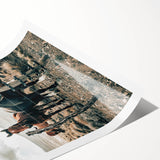 Farmhouse Wall Art: Country Horses in Rustic Landscape for Farmhouse Decor