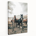 Farmhouse Wall Art: Country Horses in Rustic Landscape for Farmhouse Decor