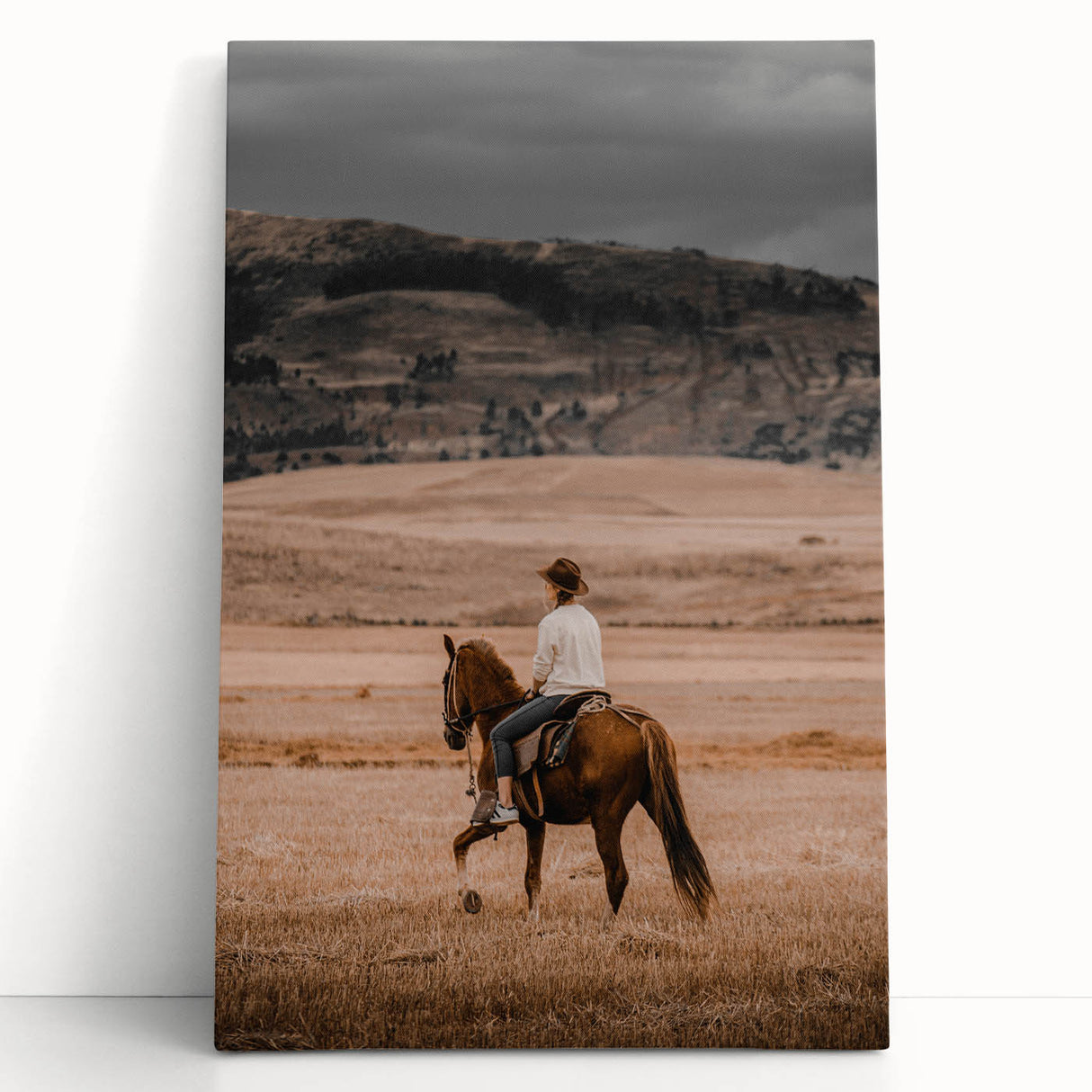 Rustic Cowboy Horseback Farmhouse Wall Art – Country Style Decor