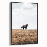 Rustic Horse in Meadow Farmhouse Wall Art – Country Style Decor