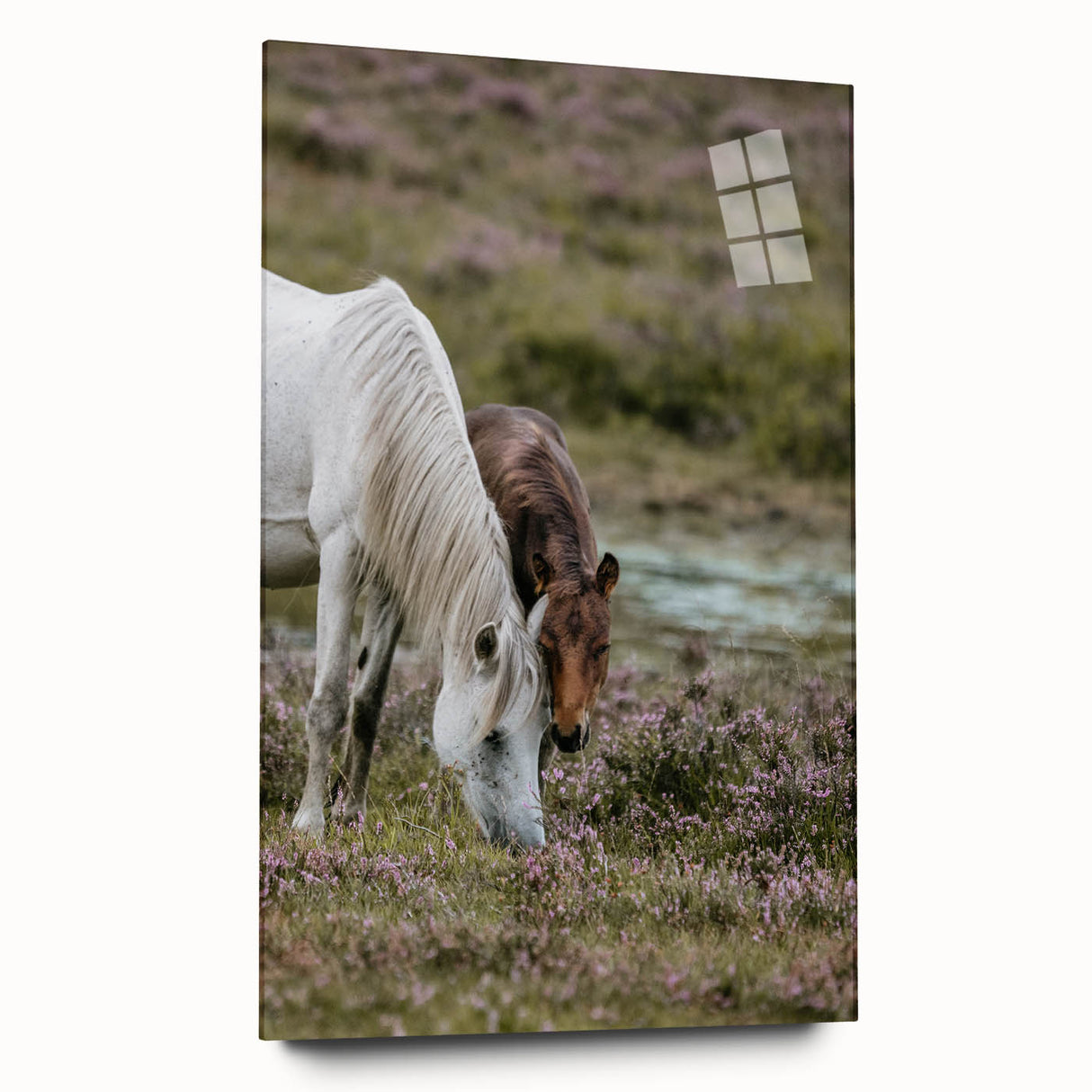 Rustic Horses Grazing Farmhouse Wall Art – Country Style Animal Decor