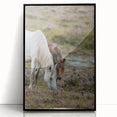 Rustic Horses Grazing Farmhouse Wall Art – Country Style Animal Decor