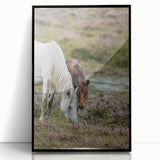 Rustic Horses Grazing Farmhouse Wall Art – Country Style Animal Decor