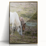 Rustic Horses Grazing Farmhouse Wall Art – Country Style Animal Decor