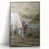 Rustic Horses Grazing Farmhouse Wall Art – Country Style Animal Decor