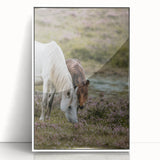 Rustic Horses Grazing Farmhouse Wall Art – Country Style Animal Decor