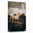 Rustic Horse in Rocky Landscape Farmhouse Wall Art – Country Style Decor