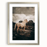 Rustic Horse in Rocky Landscape Farmhouse Wall Art – Country Style Decor