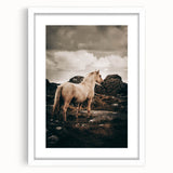 Rustic Horse in Rocky Landscape Farmhouse Wall Art – Country Style Decor