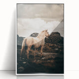 Rustic Horse in Rocky Landscape Farmhouse Wall Art – Country Style Decor