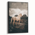 Rustic Horse in Rocky Landscape Farmhouse Wall Art – Country Style Decor