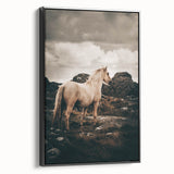 Rustic Horse in Rocky Landscape Farmhouse Wall Art – Country Style Decor
