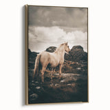 Rustic Horse in Rocky Landscape Farmhouse Wall Art – Country Style Decor
