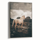 Rustic Horse in Rocky Landscape Farmhouse Wall Art – Country Style Decor