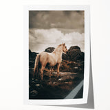 Rustic Horse in Rocky Landscape Farmhouse Wall Art – Country Style Decor