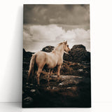 Rustic Horse in Rocky Landscape Farmhouse Wall Art – Country Style Decor