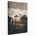 Rustic Horse in Rocky Landscape Farmhouse Wall Art – Country Style Decor