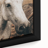 Rustic White Horse Portrait Farmhouse Wall Art – Country Style Decor