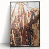 Farmhouse Wall Art Dried Cornfield Print | Rustic Country Harvest Decor