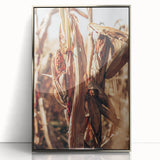 Farmhouse Wall Art Dried Cornfield Print | Rustic Country Harvest Decor