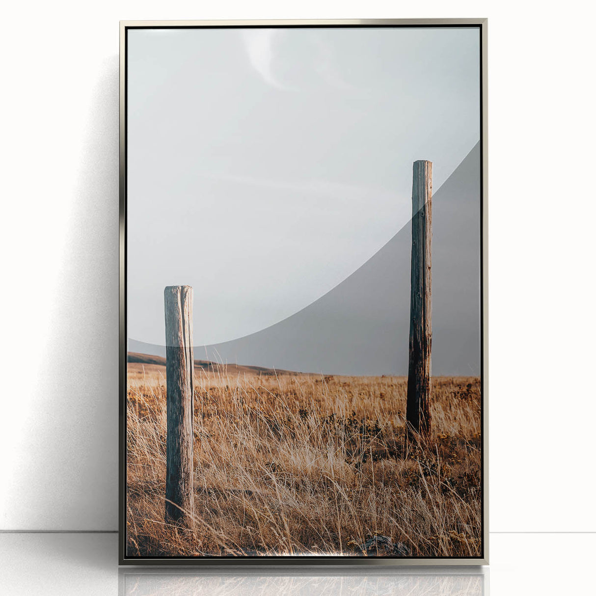 Rustic Fence Posts in Field Farmhouse Wall Art – Country Style Decor