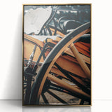 Rustic Wagon Wheel Close-Up Farmhouse Wall Art – Country Style Decor