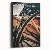 Rustic Wagon Wheel Close-Up Farmhouse Wall Art – Country Style Decor