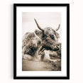 Sepia Highland Cow Wall Art | Tranquil Farmhouse Animal Decor