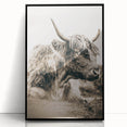 Sepia Highland Cow Wall Art | Tranquil Farmhouse Animal Decor