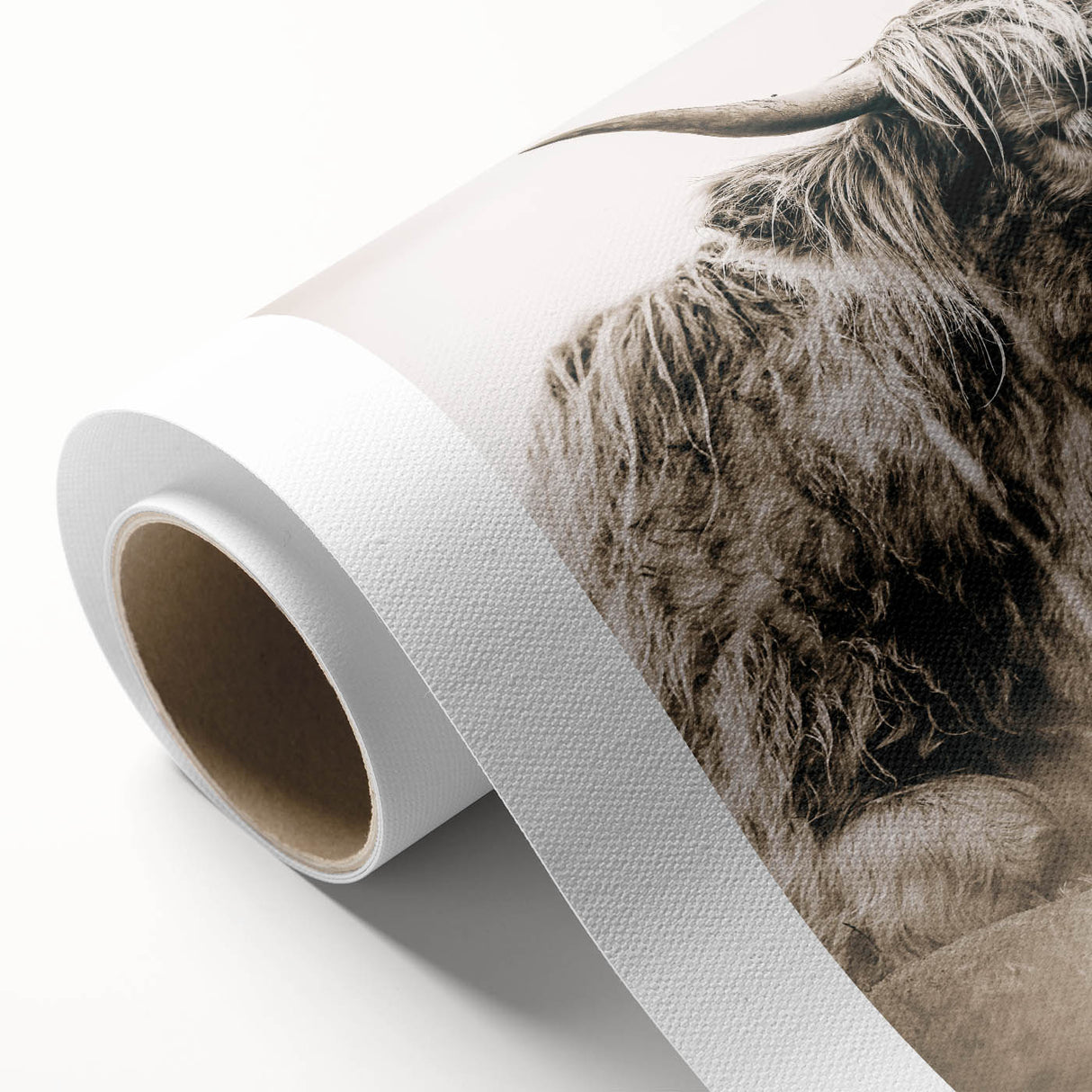 Sepia Highland Cow Wall Art | Tranquil Farmhouse Animal Decor