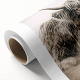 Sepia Highland Cow Wall Art | Tranquil Farmhouse Animal Decor