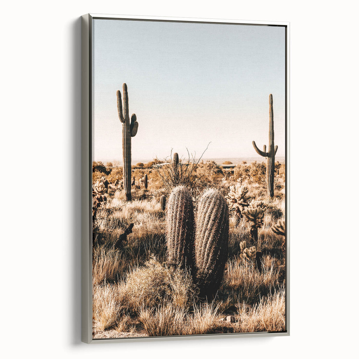 Rustic Farmhouse Wall Art - Desert Cacti Landscape | Country Style Decor