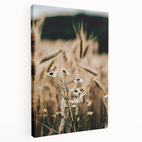 Rustic Farmhouse Decor of Wheat and Daisies – Country Style Wall Art