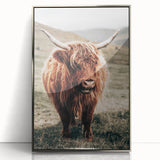 Farmhouse Wall Art of Highland Cow – Rustic Country Style Decor