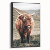 Farmhouse Wall Art of Highland Cow – Rustic Country Style Decor